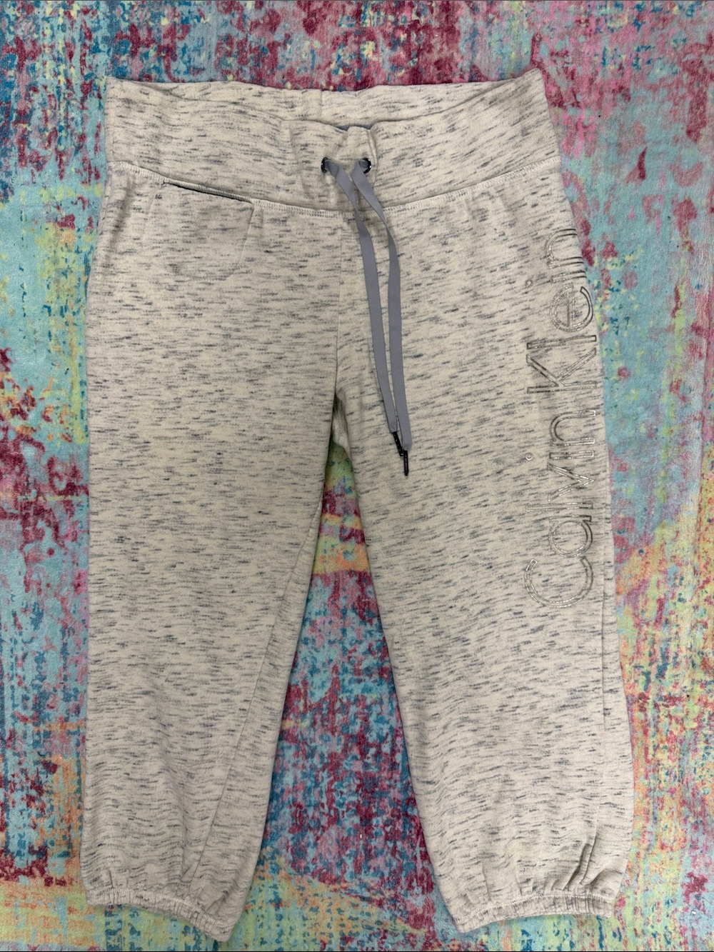 Calvin Klein Light Heather Gray Girls' Jogger Crops